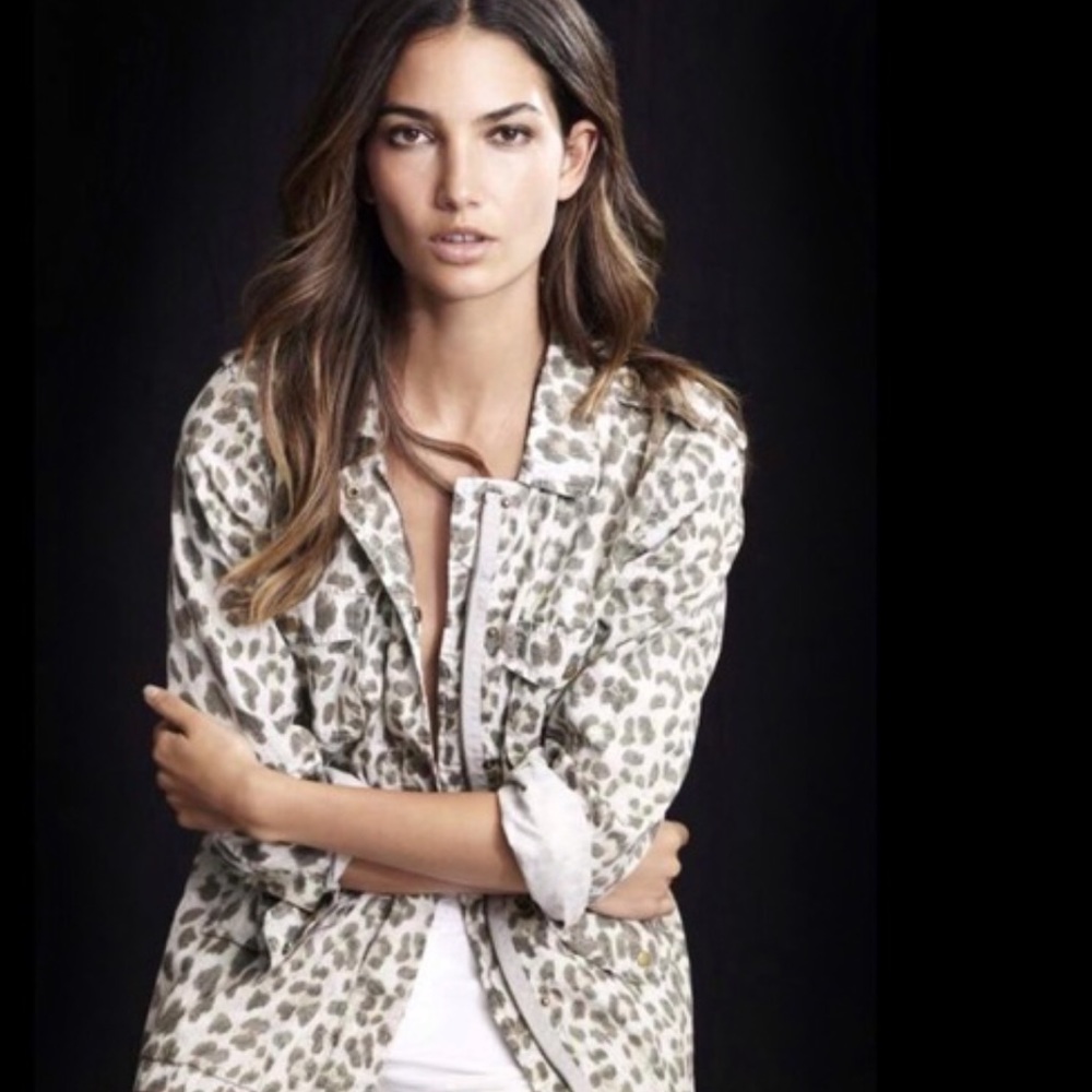 Leapord Print Jacket | Pockets | Lily Aldridge